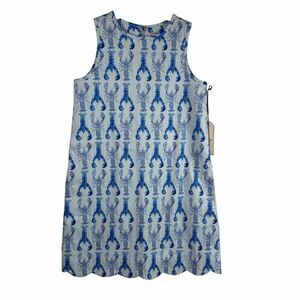 Classic Prep Piper Scallop Shift Dress Gingham Lobster size 12